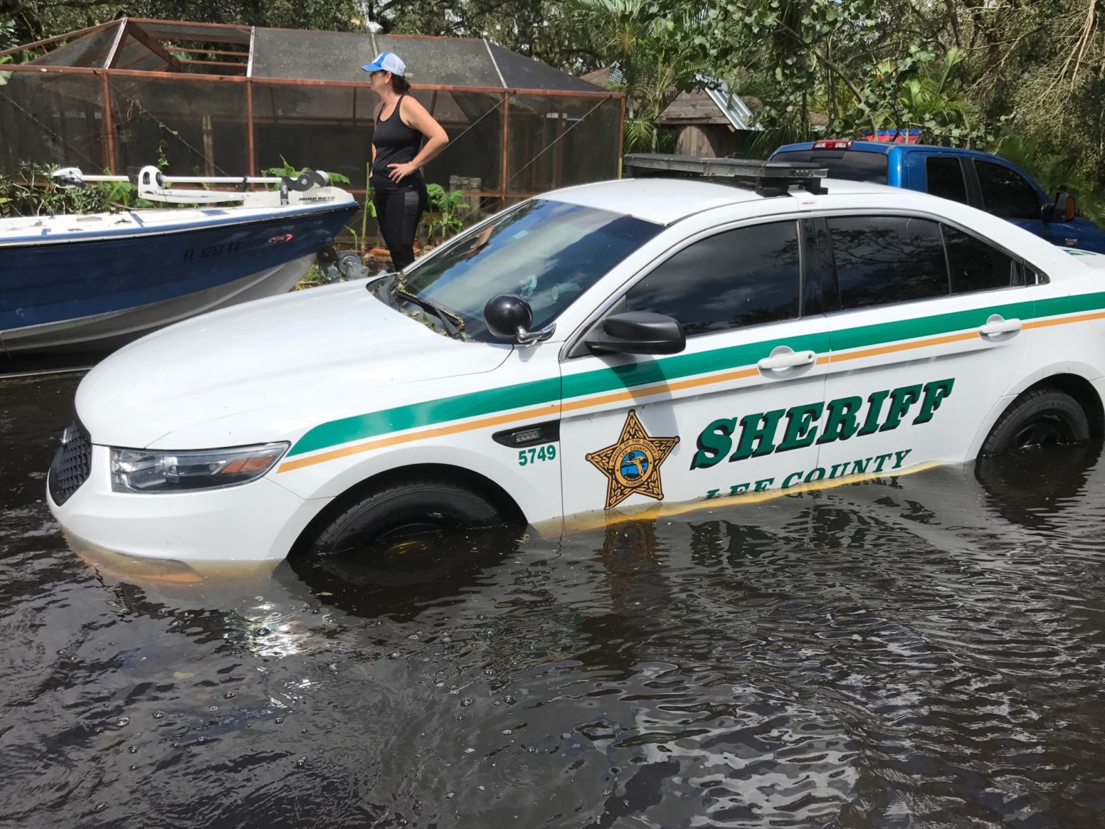 Hurricane Irma and Flooded Cop Car