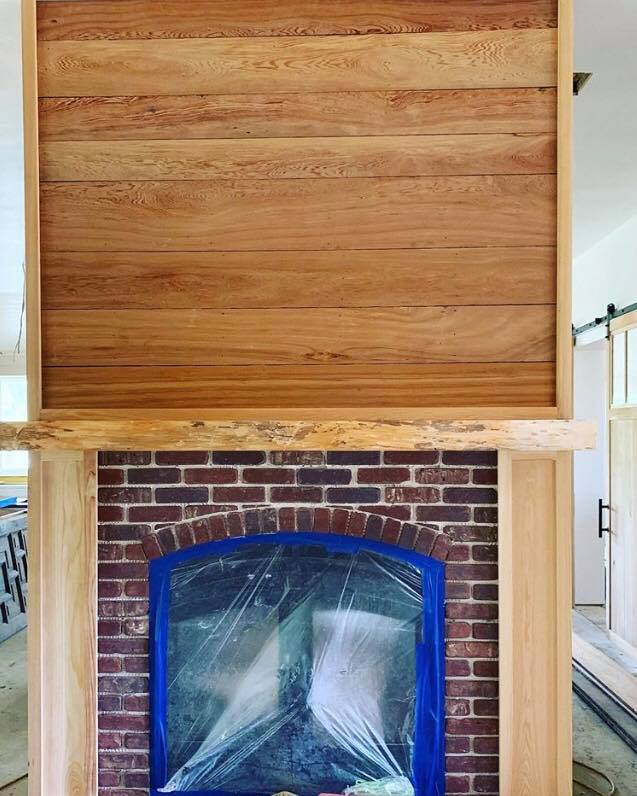 Rustic Fireplace Front View